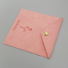 OEM ODM Suede Envelope Fabric Drawstring Gift Bags Pink Color